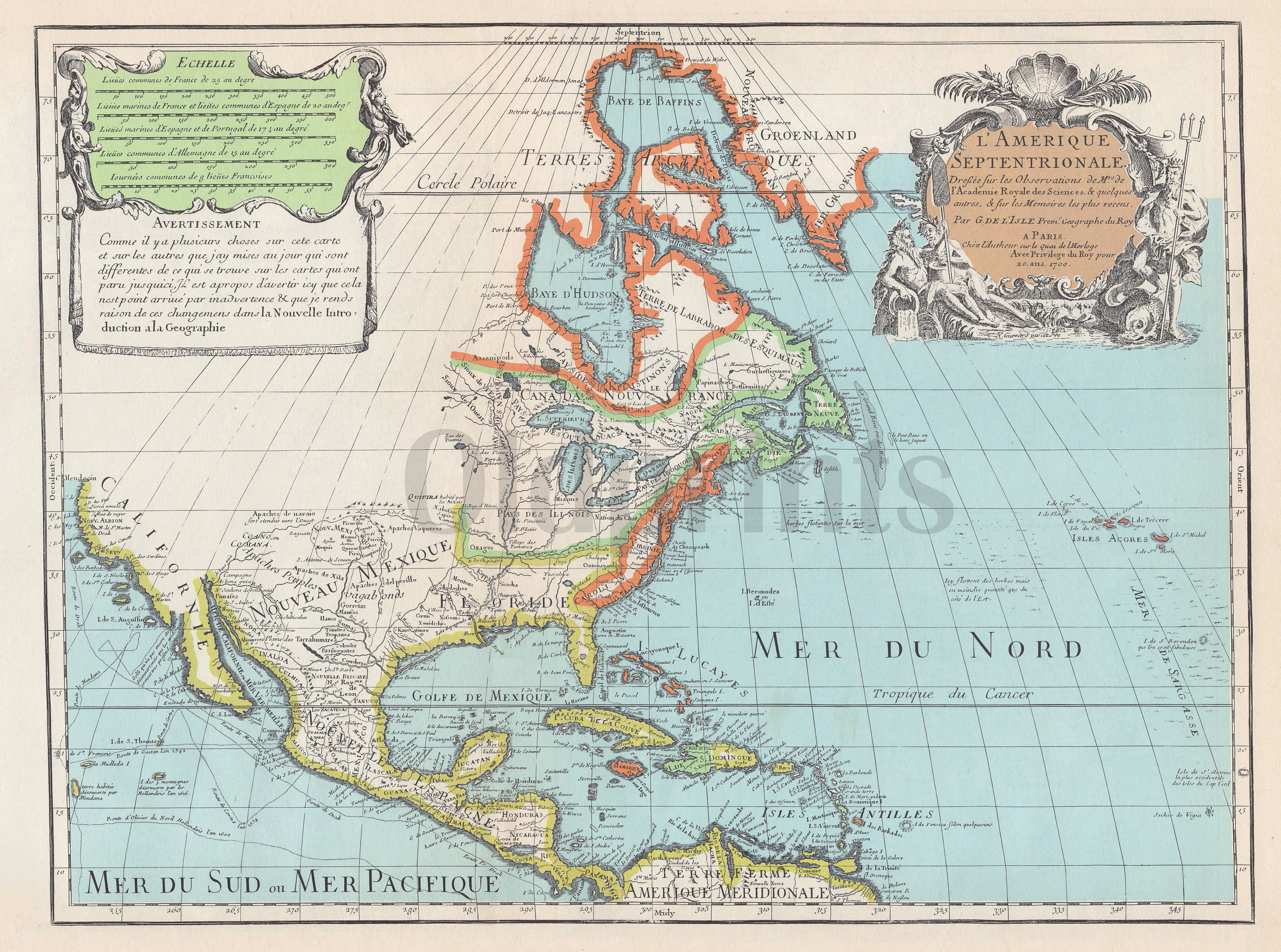 1700s Map of North America | Antique & Vintage | Digital Download - Etsy