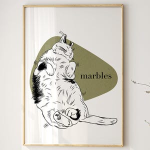 Custom Pet Line Art Portrait, Personalized Cat Dog Drawing, Minimalist Pet Illustration, Custom Pet Memorial Gift, Unique Pet Portrait