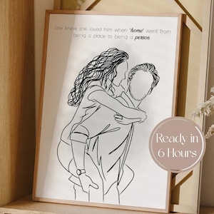 Custom One Line Drawing, Couple Line Art Portrait, Custom Family Drawing, Personalized Wedding Gift, Family Drawing Gift, Custom Portrait