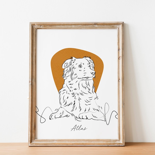 Dessin d'art en ligne, dessin au trait pour animaux de compagnie, cadeau de propriétaire d'animal de compagnie, dessin d'animal de compagnie personnalisé, dessin au trait personnalisé, cadeau pour les propriétaires d'animaux de compagnie