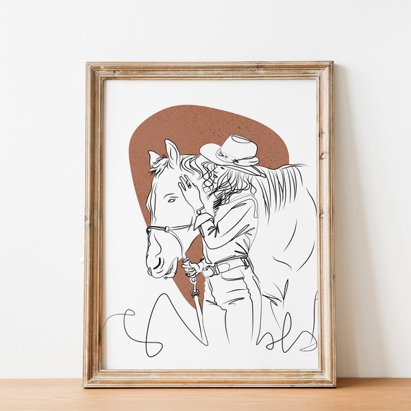 Custom Horse Pet Portrait, Custom Line Art Drawing, Pet Portrait Drawing, Horse Lovers Gift, Personalized Pet Drawing Using Photo