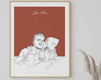 Benutzerdefiniertes Paar Line Art Portrait, Paar Geschenk, personalisiertes Valentinstag Geschenk, personalisiertes Jahrestagsgeschenk, Zeichnung Geschenk, benutzerdefiniertes Portrait