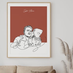 Retrato de arte de línea de pareja personalizado, regalo de pareja, regalo personalizado del día de San Valentín, regalo de aniversario personalizado, regalo de dibujo, retrato personalizado