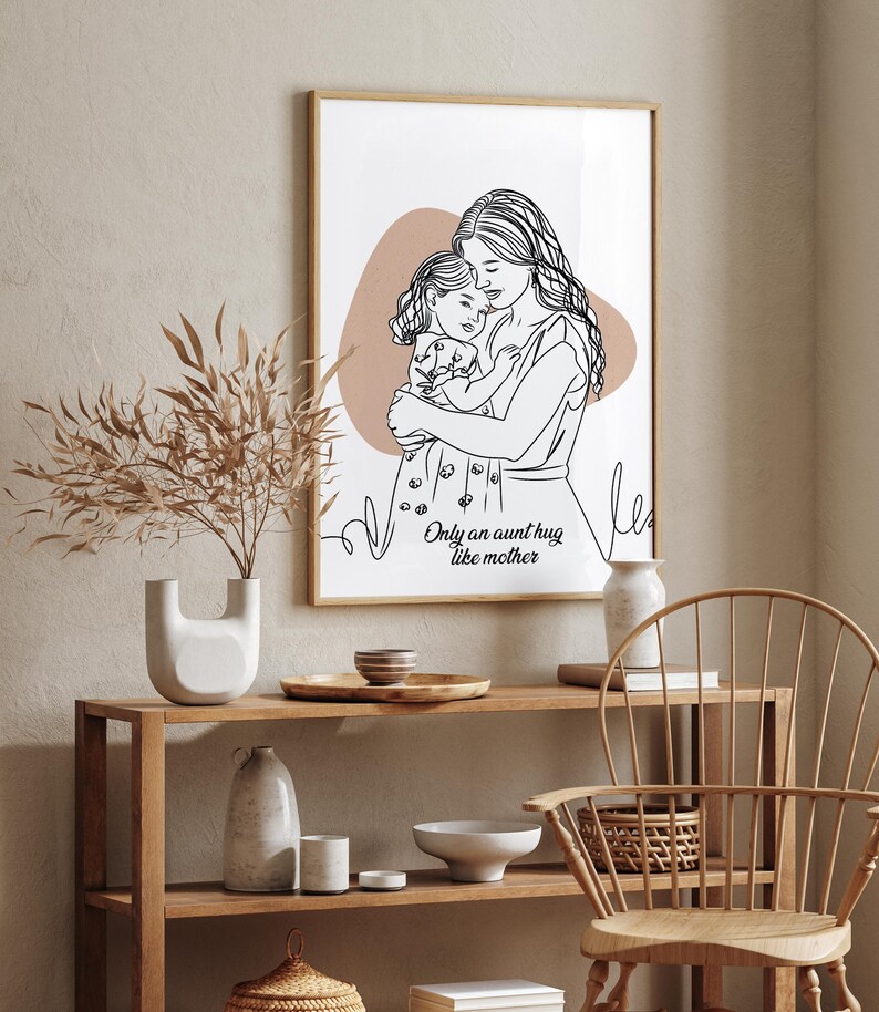 Custom Dad Gift Drawing, Birthday Line Art Portrait Drawing, Gift for ...