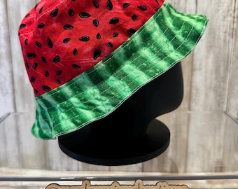 Handmade Watermelon Bucket Hat | Summer Fruit Sun Hat