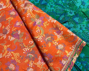 Vintage Silk Sari 100% Pure Silk Sari Fabric 5 Yard Silk Fabric Silk Saree Vintage Silk Saree Dress Making Fabric Women Wear Silk Saree