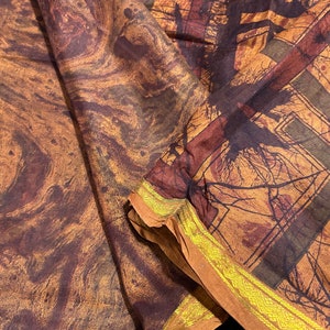 Vintage Silk Sari Fabric: 100% Pure Silk, 5 Yard Saree