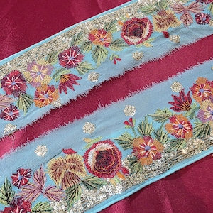 Vintage Sari Borte Stickerei Bordüre Saree Trim Vintage Sari Trim Handwerk Versorgung DIY Wohnkultur Spitze Stickerei Band Vintage Sari Borte