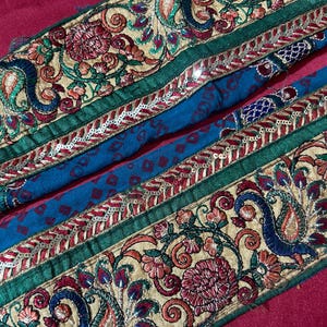 Vintage Sari Borte Stickerei Bordüre Saree Trim Vintage Sari Trim Handwerk Versorgung DIY Wohnkultur Spitze Stickerei Band Vintage Sari Borte