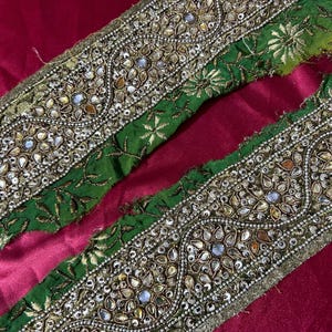 Vintage Sari Borte Stickerei Bordüre Saree Trim Vintage Sari Trim Handwerk Versorgung DIY Wohnkultur Spitze Stickerei Band Vintage Sari Borte