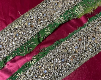Vintage Embroidered Sari Border: 4-inch DIY Craft Trim