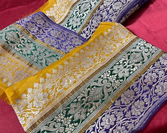 Vintage Saree Border Vintage Brocade Border Vintage Sari Trims Indian Sari Border Border DIY Costume Fabric Vintage Silk Saree Banarasi Trim