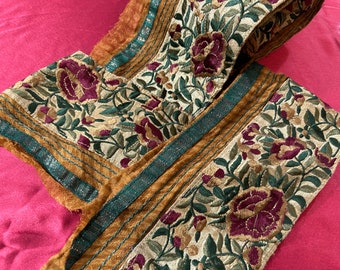 Vintage Saree Border Craft Decor Vintage Sari Trim Indian Sari Border Designer Ricamo Bordo Costume fai da te Tessuto Vintage Saree di seta Trim