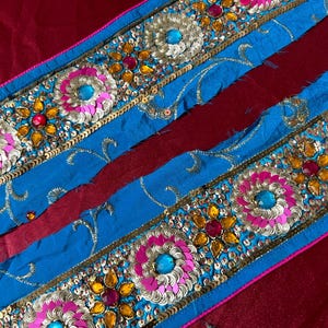 Vintage Sari Borte Stickerei Bordüre Saree Trim Vintage Sari Trim Handwerk Versorgung DIY Wohnkultur Spitze Stickerei Band Vintage Sari Borte
