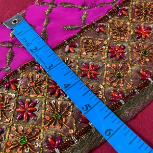 Vintage Saree Border Craft Decor Vintage Sari Trim Indian Sari Border Designer Ricamo Bordo Costume fai da te Nastro di seta vintage Saree Trim immagine 3