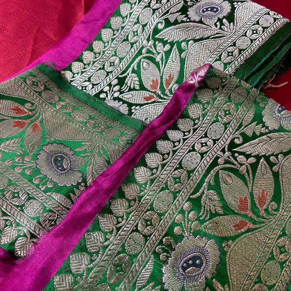 Vintage Saree Border Vintage Brocade Border Vintage Sari Trims Indian Sari Border Border DIY Costume Fabric Vintage Silk Saree Banarasi Trim