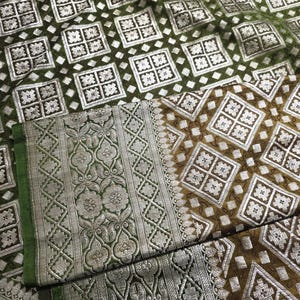 Antique Banarasi Brocade Saree: Real Silver Zari, Satin Silk