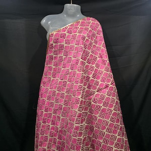 Vintage handbroderad Phulkari Dupatta: Georgette tygstola