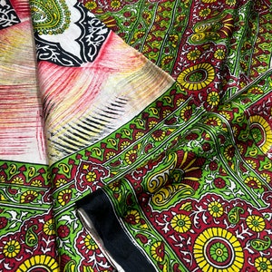Vintage Silk Sari: 5 Yard Pure Silk Fabric, Women&#39;s Wear