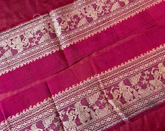 Vintage Embroidered Saree Border: 3-inch Sari Trim, Craft Supply