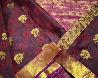 Vintage Kanjivaram Silk Saree: Banarasi Fabric, 5 Yard