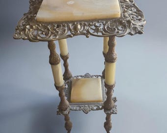 Art Deco Marble Plant Stand
