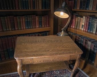 Tiger Oak Library Table late 1800's