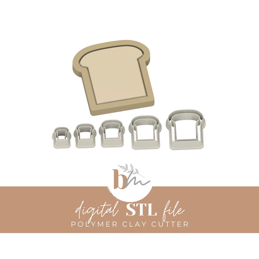 Toast Size Toast - 5 Sizes | Digital STL File | Polymer Clay Cutters & Tools - Etsy