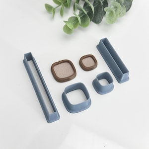 Rounded Square Book Shelf Builder Set | Polymer Clay Cutter | Earring & Jewelry Maker Supplies