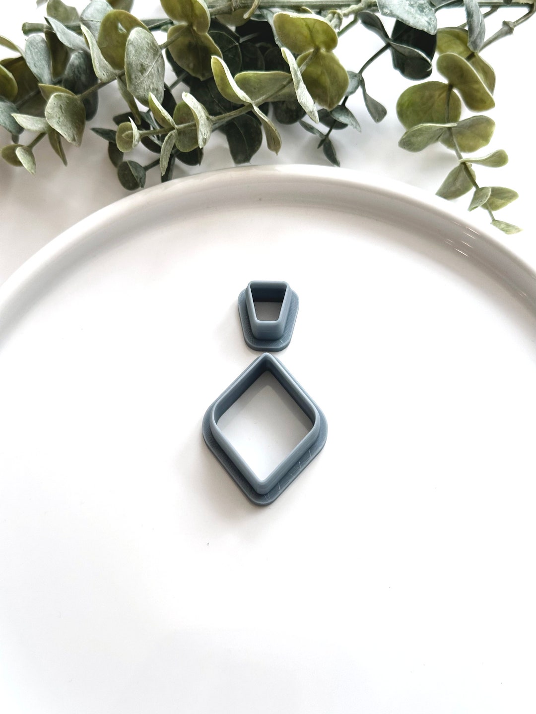 Tapered Rectangle Rim Rey | Rounded Diamond and Tapered Rectangle Stud Topper | Polymer Clay ...