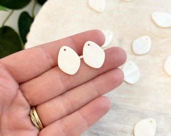 Organic Shell Charms - Gold (10pc) | Jewelry Components | Earring Making Supplies