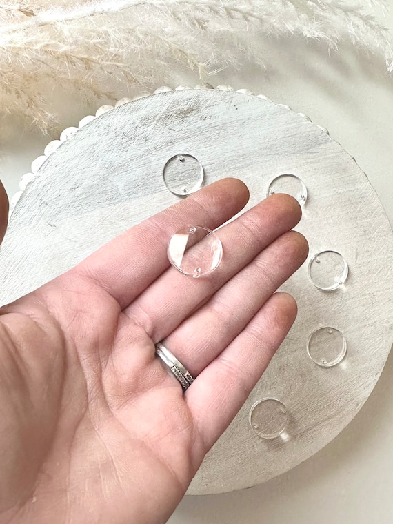 Clear Acrylic Circle Connector Charm Jewelry Components Findings