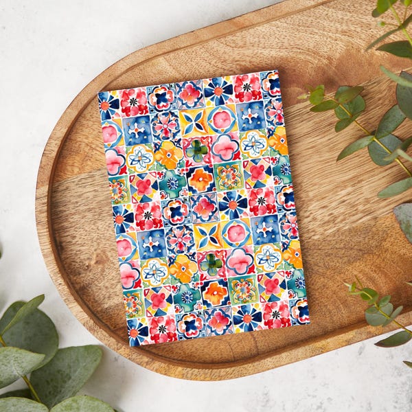 Talavera Tiles No. 1 | T0252 | Water Soluble Transfer Paper | Polymer Clay Earring & Jewelry Image Transfers | Former SKU JN022