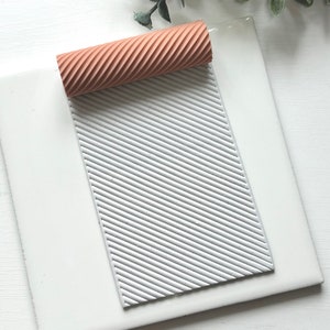 Wide Diagonal Lines | Texture Roller | Polymer Clay Cutter Tool