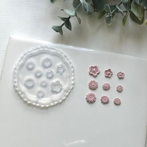 Micro Floral Mold | M01 | Silicone Mold | Polymer Clay Tool | Flowers, Dahlia, Rose