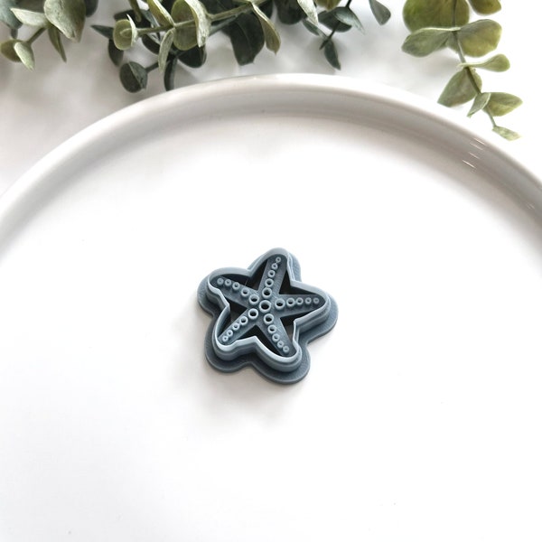 Embossed Starfish | Beach, Ocean, Tropical, Nautical, Shell | Polymer Clay Cutter | Earring | Dangle