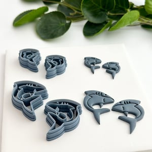 Sharks (Mirror Set) | Polymer Clay Cutter | Earring & Jewelry Maker Supplies