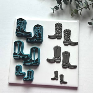 Cowboy Boots  (Mirror Set) | Polymer Clay Cutter | Earring & Jewelry Maker Supplies