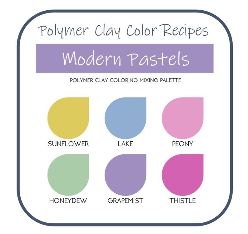 Modern Pastels Polymer Clay Color Recipes Light Pink Green Etsy