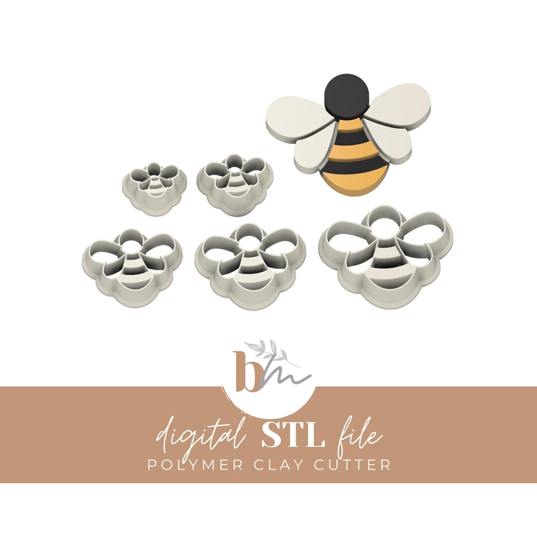 Bee - 5 Sizes | Digital STL File | Polymer Clay Cutters & Tools - Etsy