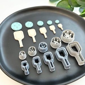 Pickleball Paddle and Ball Sets | Polymer Clay Cutter | Earring & Jewelry Maker Supplies