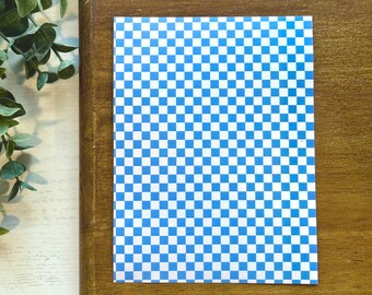 Blue Checkerboard | ML24 | Water Soluble Transfer Paper | Polymer Clay Image Transfers