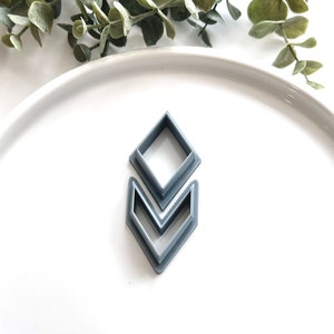 Diamond and Chevron | Polymer Clay Cutter | Earring & Jewelry Maker Supplies