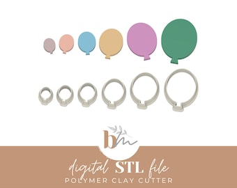 Balloon - 6 Sizes | Digital STL File | Polymer Clay Tools & Cutters