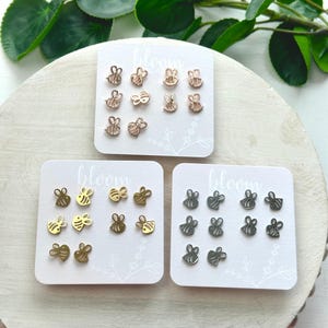 Mini Bees | Add-On Stud Packs (5 pair) | Earring & Jewelry Makers