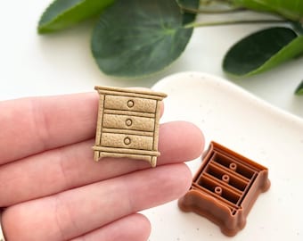 Kommode mit drei Schubladen | Polymer Clay Cutter | Zubehör für Ohrring- und Schmuckherstellung
