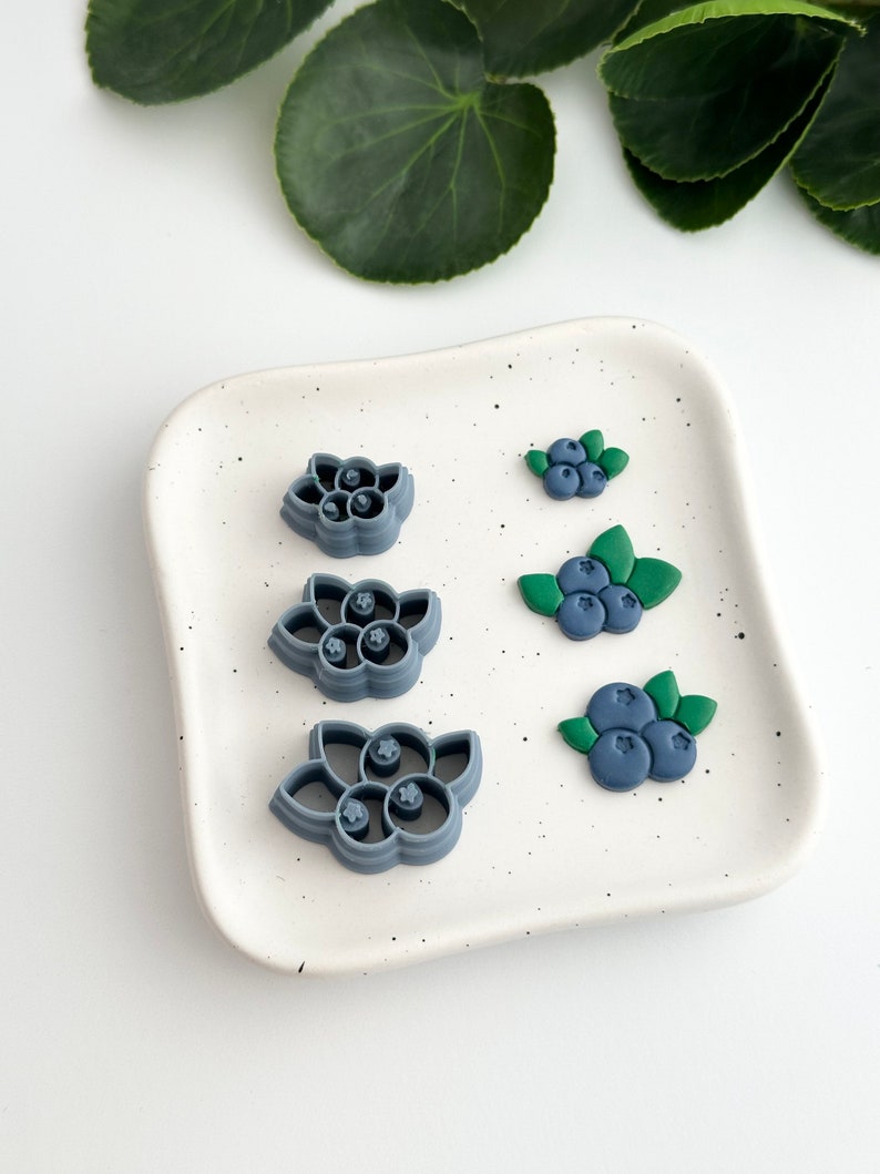 Blueberry Bunch | Polymer Clay Cutter | Earring & Jewelry Maker Supplies image 1