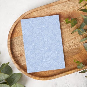 White on Blue Beachy Fineline | SU01 | Water Soluble Transfer Paper | Polymer Clay Earring & Jewelry Image Transfers