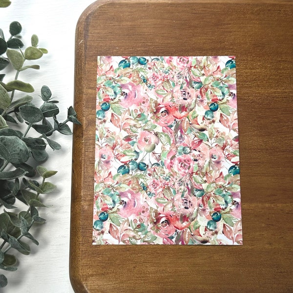 Mauve Florals | FL052 | Water Soluble Transfer Paper | Polymer Clay Image Transfers