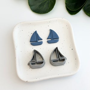 Sailboat (Mirror Set) | Polymer Clay Cutter | Earring & Jewelry Maker Supplies
